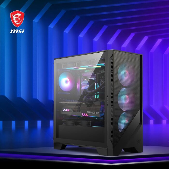 Корпус ПК MSI MAG Forge 320R Airflow Mid-Tower: ATX, підтримка RTX 40, ARGB-вентилятор, магнітні фільтри, загартоване скло, USB 3.2 Gen 1