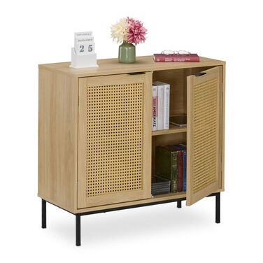 Сервант Relaxdays з 2 дверима з ротанга