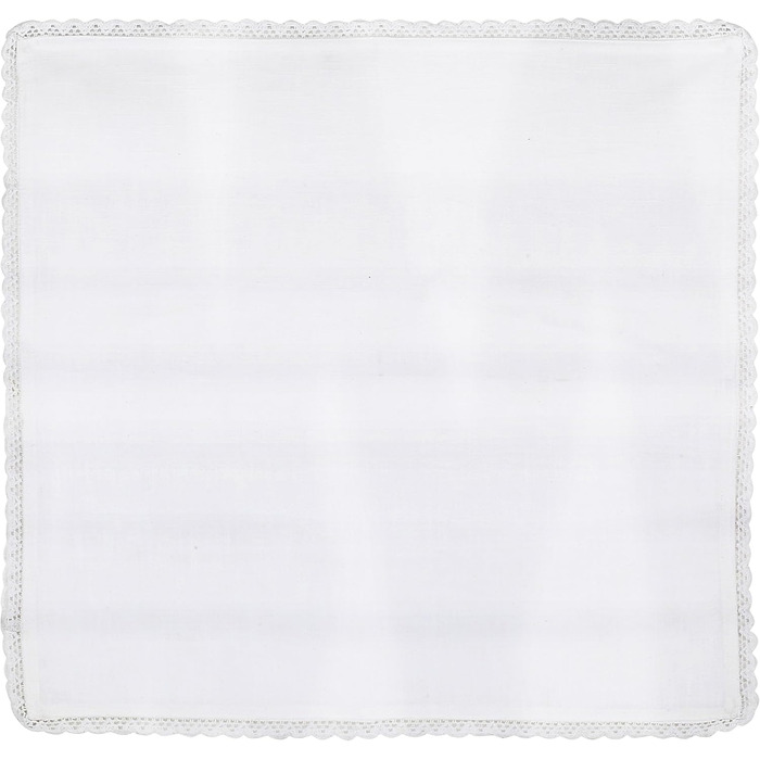 Sweet Needle – Pack of 12 oversized dinner napkins made of 100% cotton – Heavyweight, hotel-quality fabric for everyday use and events (Slub with lace – White)
