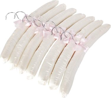 LOHAS Home 10-Pack Clothes Hangers with Anti-Rust Hooks and Satin Padding, Gorgeous, Pale Ivory Satin Padded Clothes Hangers, Cream White