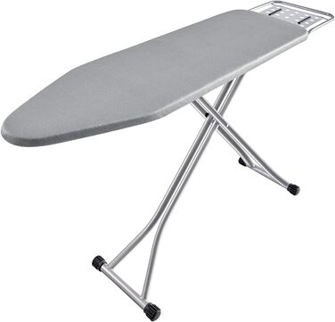 BKTD Ironing Board, heat-resistant ironing board cover with steam iron rest, non-slip folding ironing stand. Robust metal frame with legs for irons (34 * 88 * 134 cm) in silver-grey.