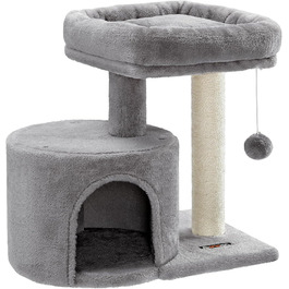 Драбина для котів Feandrea, кігтеточка з сизалю, платформа з м'якою оббивкою, для кошенят, сіра PCT50W