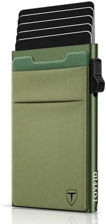 RFID-захисний картхолдер-органайзер для карток з відділенням для монет (1 шт., зелений)