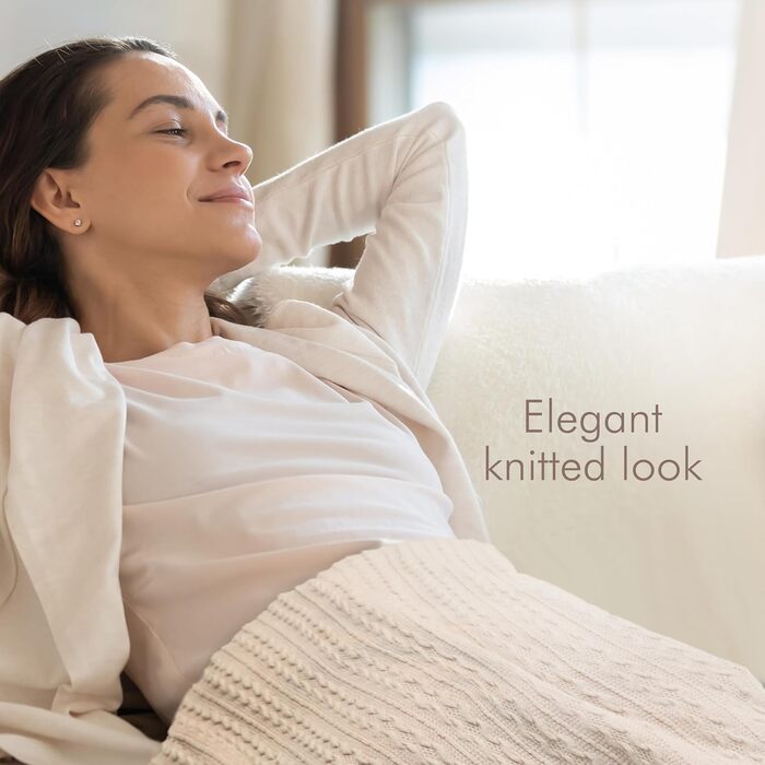 Електрична гріюча ковдра Promed з автовимкненням, миюча, 180x130 см, 10 температурних режимів, для шиї, плечей та спини (Бежева)