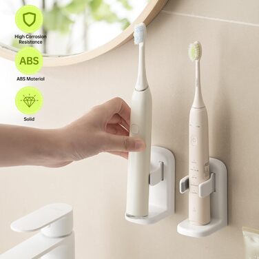 Електрична підставка для зубних щіток Toski (2 шт.), кріплення на стіну без свердління, для електричних зубних щіток, білий