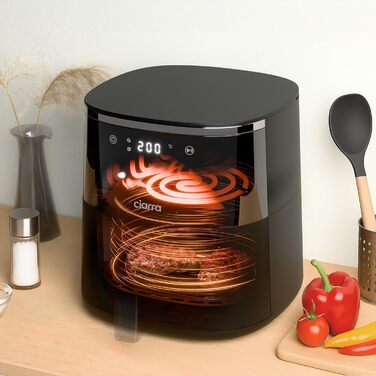 Фритюрниця повітряна CIARRA з цифровим дисплеєм, 5 л, без олії, антипригарне покриття, 8 режимів приготування