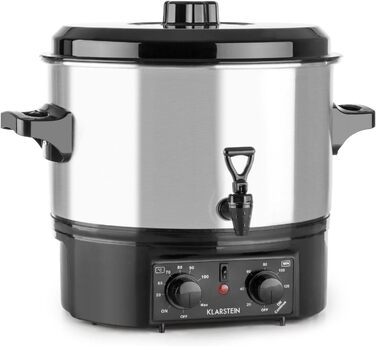 Klarstein Biggie Small - Canning Machine, Canning Pot, Preserving Pot, Mulled Wine Machine, electric, 16L capacity, 2000 watts, adjustable temperature, timer up to 120 minutes, silver
