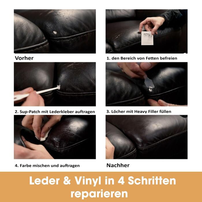 Complete leather repair kit for filling and coloring damage - 12 colors, matching any shade - Blue