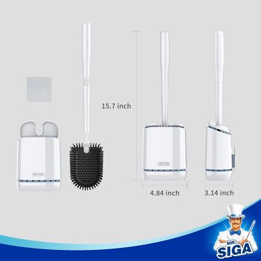 Набір для чищення унітазу Mr.Siga з тримачем, настінний, білий
