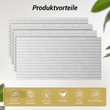 Акустичні панелі TONOR самоклеючі для звукоізоляції 120x60x1.9 см, шумопоглинаючі панелі для студії, офісу та дому, сірі (8 шт)