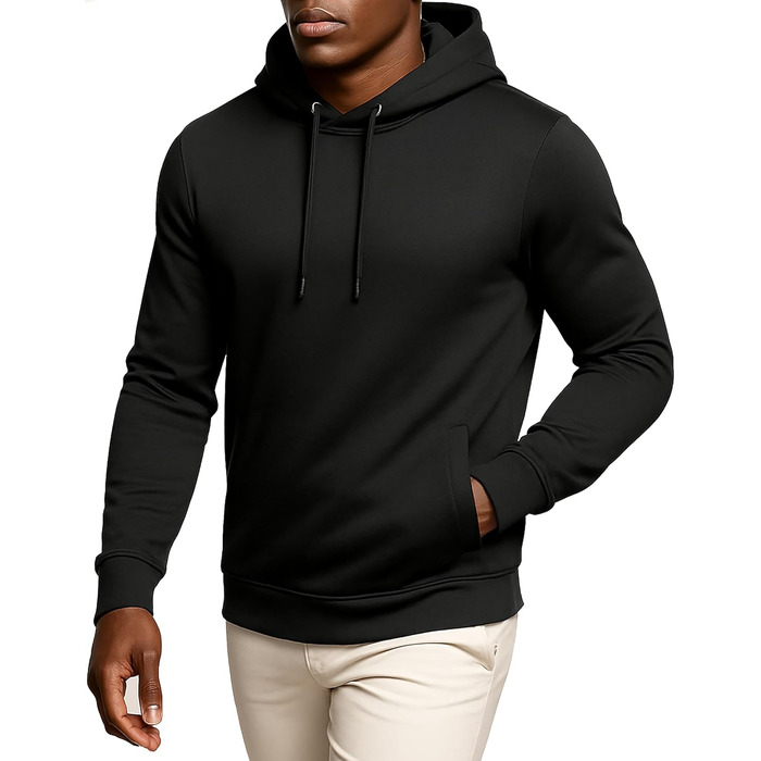 Худі Leif Nelson Slim Fit для чоловіків, чорний: стильний капюшонний світшот для спорту та повсякденного носіння