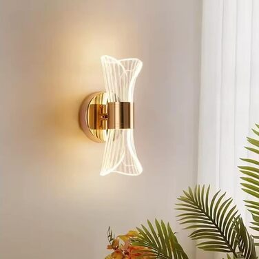 DELIPOP Настінне світильник Wandleuchte, 12W LED, 3 кольори світла (теплий/холодний/нейтральний), золотий, для спальні, вітальні, коридору, сходових маршів