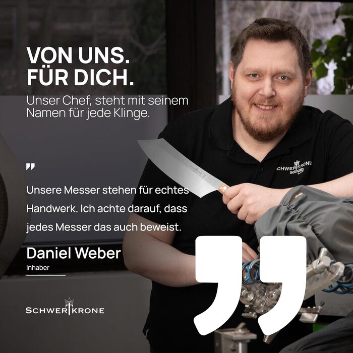 Ніж кухарський Schwertkrone Chefmesser з ручкою з горіха, Made in Germany