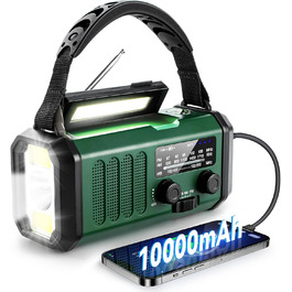 Сонячне радіо 10000 mAh з NOAA, USB зарядкою, ліхтариком та компасом для відпочинку на природі