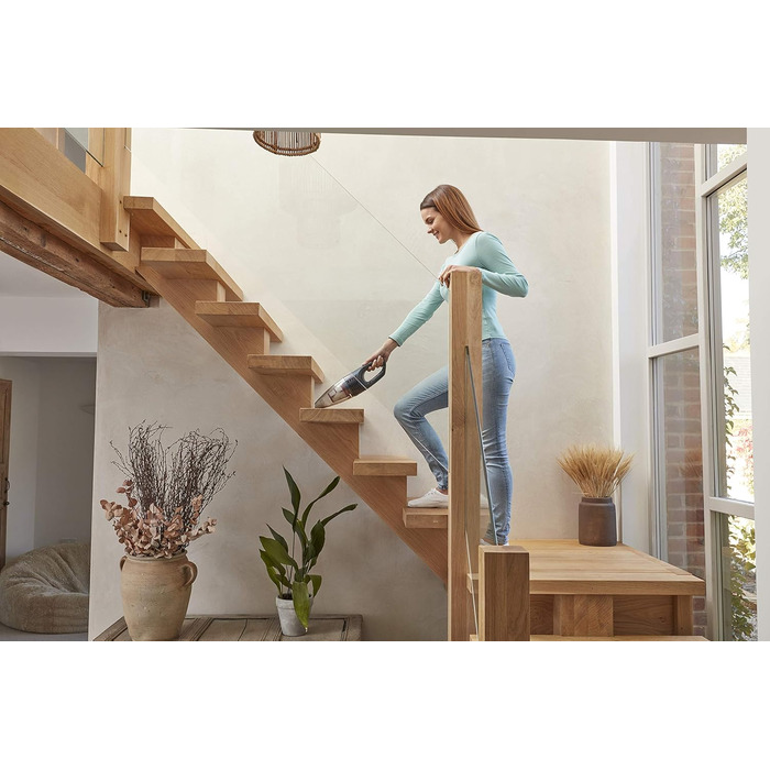 Акумуляторний пилосос BLACK+DECKER BHHV315B-QW Lithium Dustbuster з циклонною технологією та щілинною насадкою, безмішковий, білий/синій