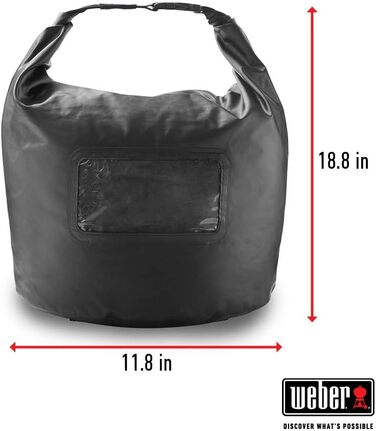 Сумка Weber для зберігання палива, преміум, чорна, 9 кг, для дров, пелет та вугільних брикетів, водостійка, з ручкою, BBQ (7007)