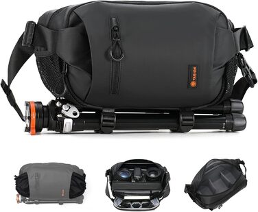 Чохол для камери Tarion: сумка-слінг для чоловіків, 2-в-1, для DSLR/SLR, компактний, з відділеннями для об'єктивів та аксесуарів