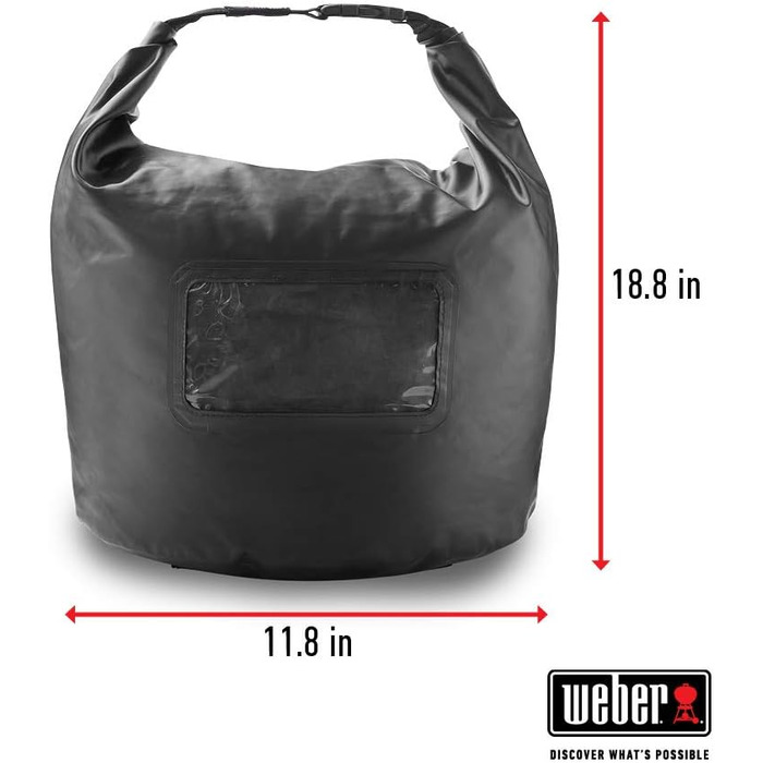 Сумка Weber для зберігання палива, преміум, чорна, 9 кг, для дров, пелет та вугільних брикетів, водостійка, з ручкою, BBQ (7007)