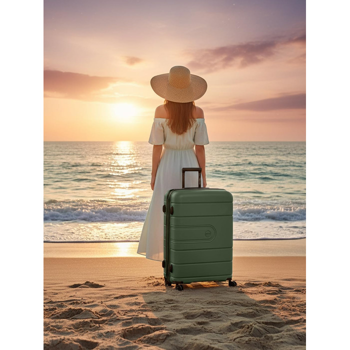 Набір валіз REDOLZ Essentials 11: 3 валізи (56 см, 76 см, Olive)