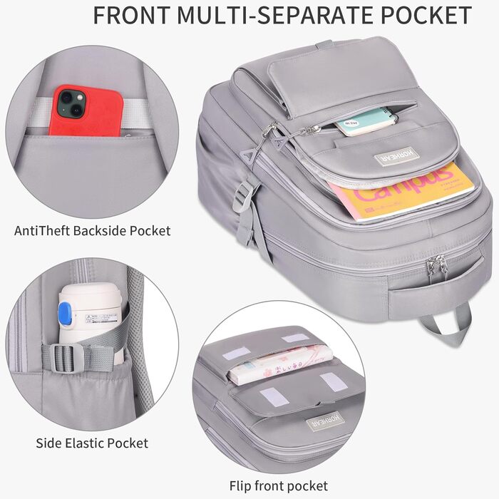 Шкільний рюкзак для дівчаток сірого кольору: стильний, місткий, для навчання та повсякденного використання