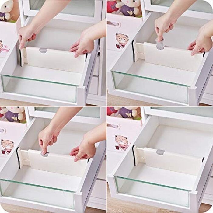 Drawer dividers, 11 inches - 17.1 inches, adjustable dresser, drawer dividers for cutlery and utensils, tray organizer for kitchen, drawer, bathroom, bedroom, office, or dresser, 4 pack