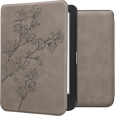 Чохол kwmobile для Kobo Clara BW/Clara Colour/Tolino Shine (5) / Shine Color - чохол з екошкіри, сірий (Magnolien Grau)