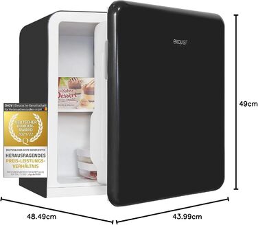 Exquisit Міні холодильник CKB45-0-031F білий: компактний холодильник 47 л, ретро стиль, без морозильної камери