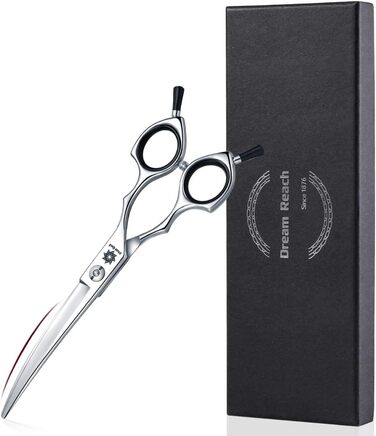 Ножиці для собак Dream Reach 6,5 дюйма, професійні ножиці для грумінгу, 440C нержавіюча сталь, для собак та котів, чорний колір
