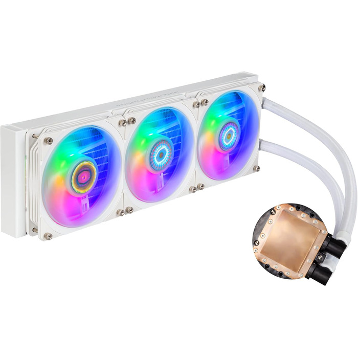 Система водяного охолодження Cooler Master MasterLiquid PL Flux 360 (білий) з 2 x 120mm вентиляторами та ARGB-контролером