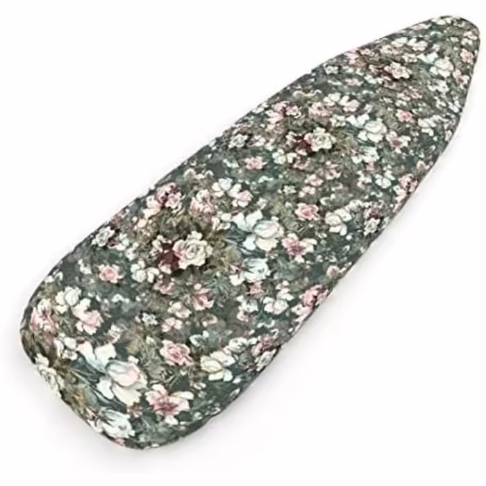 Encasa Homes Ironing Board Cover 'Luxury Line' with extra thick padding (suitable for standard boards of the size Medium, 112x34 cm) Green Roses - Replacement for House & Hotel