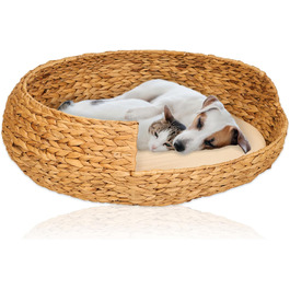 Dog bed, cat bed, Opal Water Hyacinth, Natural, Size 5 (Ø 83 cm) (Size 4)