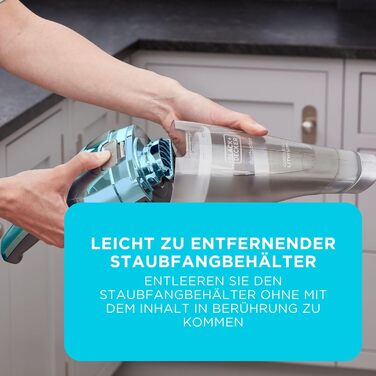 Акумуляторний пилосос ручний BLACK+DECKER Dustbuster NVC220WBC Chrome Et Bleu 7.2V (1.5Ah), безмішковий, з насадкою для щілин та зарядним пристроєм