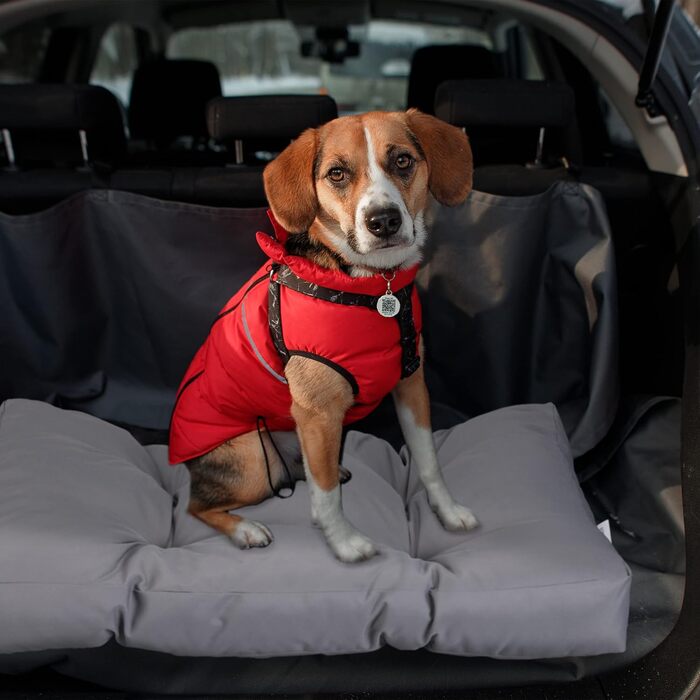 Крісло-ліжко для собак Relaxdays, 110 x 90 см, м'який лежак для великих собак, вологостійкий, можна прати, лежанка для тварин (Сірий, L 65 x B 90 x H 10 см)