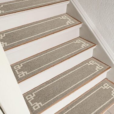 Килимочки на сходи BEQHAUSE, набір з 15 шт., самоклеючі, для дітей, літніх людей та домашніх тварин, 100% поліестер, TPE-підкладка, 22x70 см, бежевий