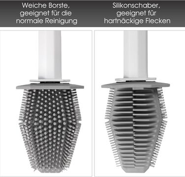 Набір для туалету: щітка для унітазу з тримачем, нержавіюча сталь та силікон, кріплення на стіну, чорний колір