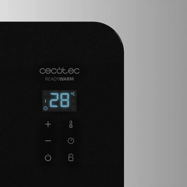 Конвектор Cecotec Ready Warm 6670 Crystal Connection з глянсовою панеллю, 1000W, WiFi, термостат, таймер, підставка, для ванної кімнати (IP24), безшумний, чорний