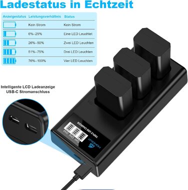 Акумулятор NP-FW50 Homesuit 1300mAh та LCD-зарядний пристрій для Sony Alpha A6000 A6300 A6400 A6500 ZV-E10 7RM2 A7SM2 A7M2 A7 II A7R II A7S II A55 A5000 A5100 A3000 RX10 II III IV NEX-3/5/6/7 NEX-F3 (3 шт.)