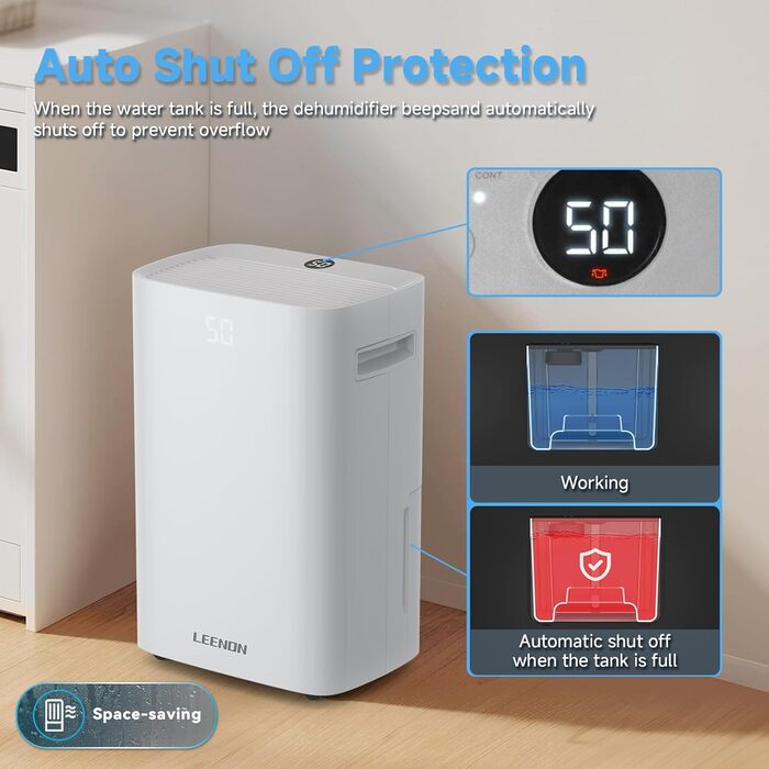 Електричний осушувач повітря 25L з таймером, фільтром та захистом від дітей. Економний, проти цвілі та вологи.