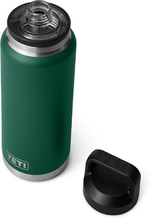 Термос-пляшка YETI Rambler із вакуумною ізоляцією та герметичною кришкою, нержавіюча сталь, 1020 мл, колір Schwarzwaldgrün