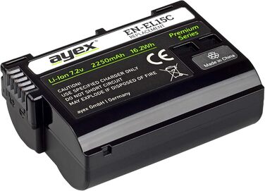 Зарядний пристрій Ayex USB для акумуляторів Nikon EN-EL15 (2250 mAh) з LCD-дисплеєм, сумісний з Nikon Z7 II, Z6 II, Z5, D850, D780, D750, D600