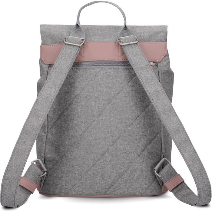 Two Ladies' Backpack Olli OR13 Daypack 7 Liter, robust, durable, water-resistant, padded back panel, main compartment with zipper, hidden pocket, mobile phone pocket, slip pockets, padded laptop compartment (Powder)