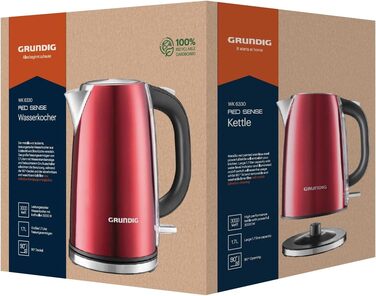 Електричний чайник Grundig WK 8340 з нержавіючої сталі, 1.7 л, прихований нагрівальний елемент, індикатор рівня води, колір Rose Gold
