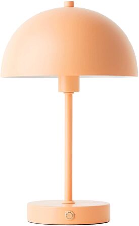 Mokebo® LED настільна лампа бездротова, акумуляторна, з регулюванням яскравості та USB-C, 'The Lighthouse', вінтажна лампа-горщик, грибний світильник, настільна лампа Taupe з металу з акумулятором, тепле біле світло (персикове)