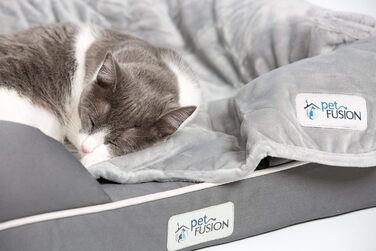 Крісло-лежанка для собак та котів PetFusion Ultimate Memory Foam, сірий колір, 64 x 51 x 14 см