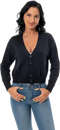 Чорний кардиган з довгим рукавом для жінок Satuun, V-подібний виріз, на ґудзиках, болеро, розмір XXL
