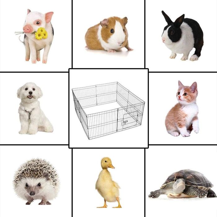 Клітка для цуценят Yaheetech 8-секційна з воротами, 61x61 см, для собак, котів, кроликів