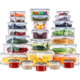 50 контейнерів для зберігання продуктів | Герметичні, BPA-free, для Meal Prep | Можливе використання в морозилці та мікрохвильовці