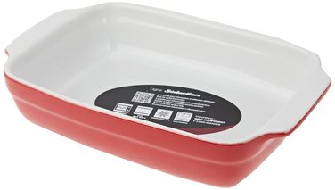 Форма для запікання Crealys з керамічними ручками, 25 x 15 x 5 см, колір Полуниця