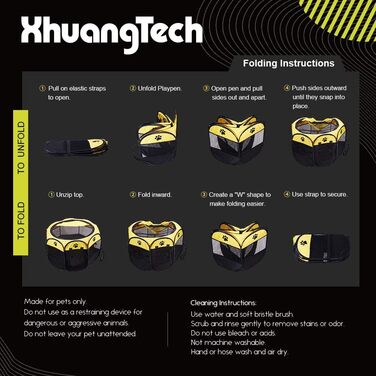 Клітка-манеж для собак та котів XianghuangTechnology, жовта, портативна, складана, діаметр 78,9 см x висота 58,9 см