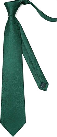 Набір краваток для чоловіків Enlision: краватка, кишеньковий хустинка, краваткозатискач та нагрудні хустинки (зелений, універсальний розмір)